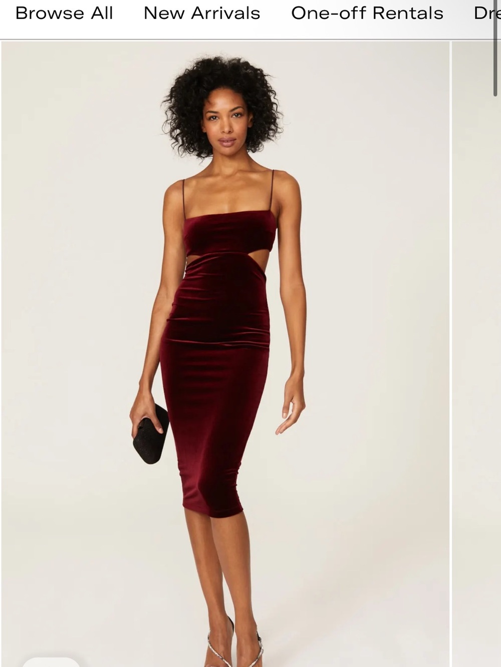 Nookie Burgundy Velvet Cutout Midi Dress